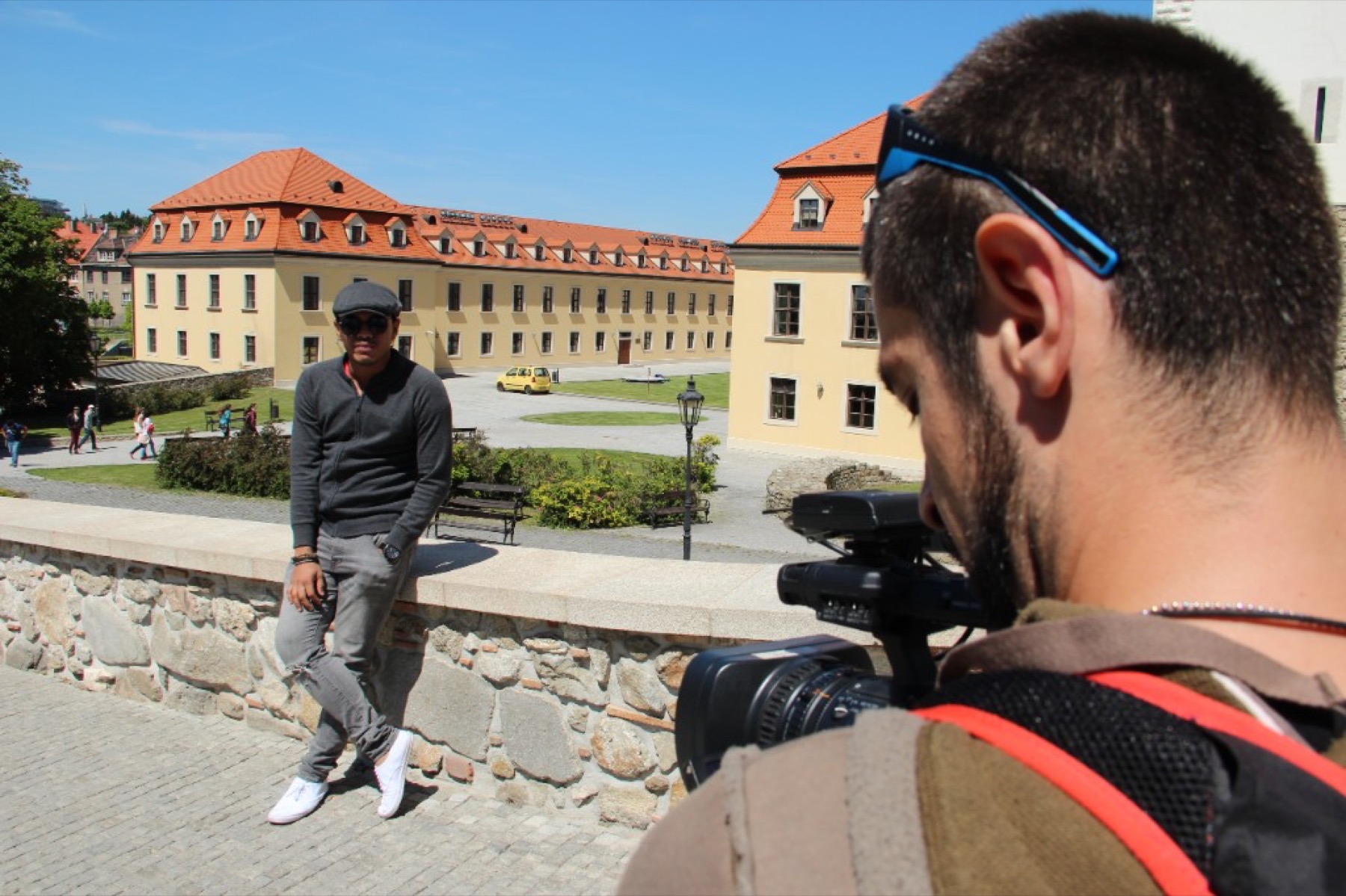 Libero Productions crew filming inside Zum Rothen Löwen tavern